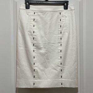 ❤️🔥 Per Se by Carlisle Womens Sz 4 Cream w Metal Detail Cream Pencil Skirt